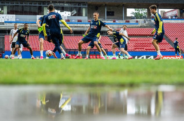 260607 Gustaf Lagerbielke of the Swedish national football team at a training session during day -4 of the FIFA World Cup, WM, Weltmeisterschaft, Fussball 2026 on June 7, 2026 in Dallas. Photo: Petter Arvidson BILDBYRAN kod PA PA1221 fotboll football soccer fotball vm fotbolls-vm fotball-vm fotbolls-vm 2026 fifa world cup 2026 träning practice training sverige sweden sverige a day -4 bbeng