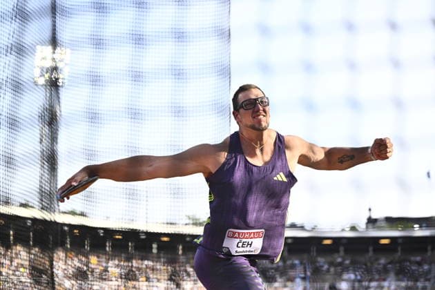 STOCKHOLM, SWEDEN 20260607 Kristjan Ceh, Slovenia, in the men s discus during Sunday s Diamond League Gala (Bauhaus Gala) at Stockholm Stadium. STOCKHOLM SWEDEN x10430x