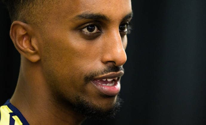 260607 Taha Ali of the Swedish men s national football team in the mixed zone after a training session during day -4 of the FIFA World Cup, WM, Weltmeisterschaft, Fussball 2026 on June 7, 2026 in Dallas. Photo: Petter Arvidson BILDBYRAN kod PA PA1222 fotboll football soccer fotball vm fotbolls-vm fotball-vm fotbolls-vm 2026 fifa world cup 2026 mixed zone sverige sweden sverige a day -4 bbeng