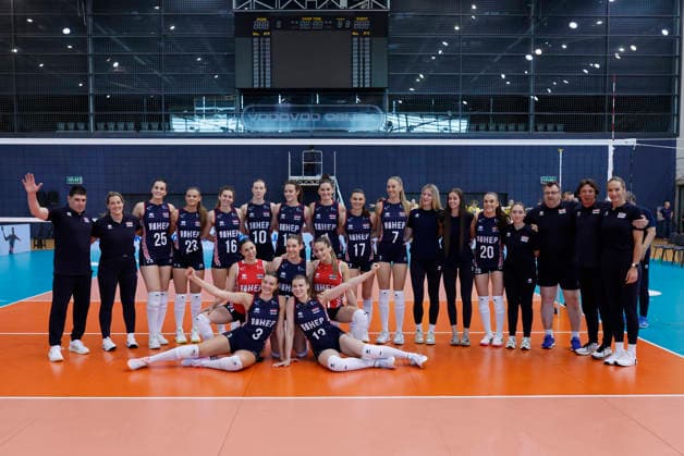 Croatia v Lithuania: CEV Volleyball European League 2026 Women Players of Croatia pose for a photo after the CEV Volleyball European League 2026 Women 3rd round match between Croatia and Lithuania at Sports Hall Gradski vrt on June 07, 2026., in Osijek, Croatia.  DavorxJavorovic PIXSELL
