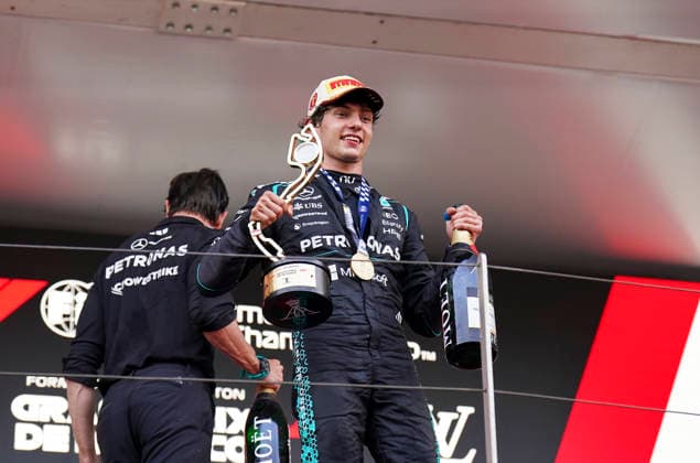 FORMULA ONE MONACO GRAND PRIX 2026 Kimi Antonelli 12 (ITA) Mercedes celebrates on the podium after winning the race during the Formula 1 Louis Vuitton Monaco Grand Prix 2026, 6th round of the 2026 Formula 1 World Championship, WM, Weltmeisterschaft from June 5th - 7th, 2026 at the Circuit de Monaco, Monte Carlo, Monaco. Credit: Robbie Hoad Every Second Media Editorial use only. All images are copyright Every Second Media Limited. No images may be reproduced without prior permission. Copyright: xIMAGO EveryxSecondxMediax ESM-2024-0418 RobbiexHoadx xEveryxSecondxMediax