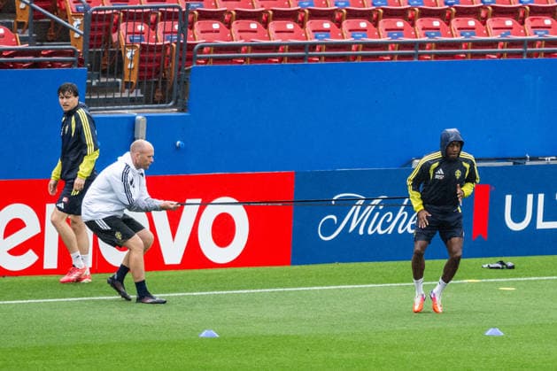260607 Anthony Elanga of the Swedish national football team at a training session during day -4 of the FIFA World Cup, WM, Weltmeisterschaft, Fussball 2026 on June 7, 2026 in Dallas. Photo: Petter Arvidson BILDBYRAN kod PA PA1221 fotboll football soccer fotball vm fotbolls-vm fotball-vm fotbolls-vm 2026 fifa world cup 2026 träning practice training sverige sweden sverige a day -4 bbeng