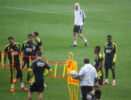 260607 Head coach Graham Potter of the Swedish national football team at a training session during day -4 of the FIFA World Cup, WM, Weltmeisterschaft, Fussball 2026 on June 7, 2026 in Dallas. Photo: Petter Arvidson BILDBYRAN kod PA PA1221 fotboll football soccer fotball vm fotbolls-vm fotball-vm fotbolls-vm 2026 fifa world cup 2026 träning practice training sverige sweden sverige a day -4 bbeng