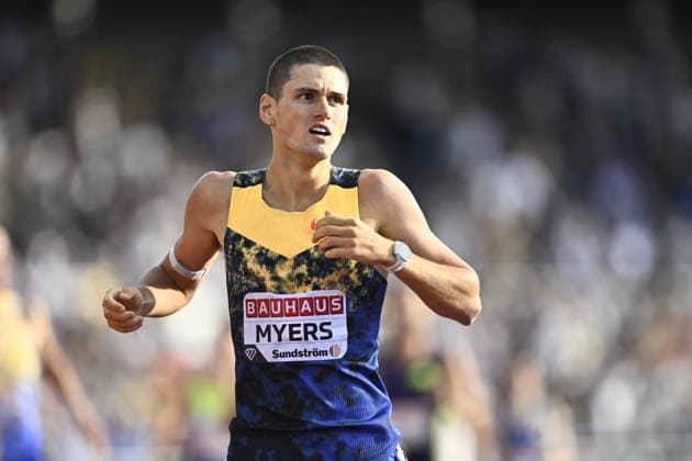 STOCKHOLM, SWEDEN 20260607 Cameron Myers, Australia, placed second in the men s 1500 meters during the IAAF Diamond League athletics meeting at Stockholm Olympic Stadium in Stockholm, Sweden, on June 7, 2026. STOCKHOLM SWEDEN x10430x
