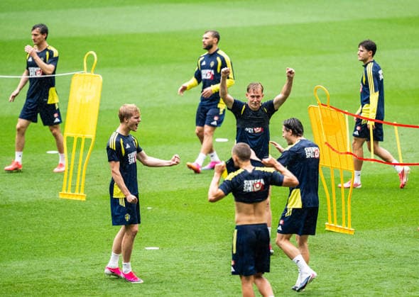 260607 Herman Johansson of the Swedish national football team at a training session during day -4 of the FIFA World Cup, WM, Weltmeisterschaft, Fussball 2026 on June 7, 2026 in Dallas. Photo: Petter Arvidson BILDBYRAN kod PA PA1221 fotboll football soccer fotball vm fotbolls-vm fotball-vm fotbolls-vm 2026 fifa world cup 2026 träning practice training sverige sweden sverige a day -4 bbeng