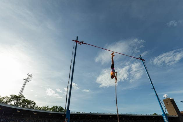 260607 Kurtis Marschall of Australia competes in the men s pole vault during Bauhaus-galan, part of the Diamond League series, June 7, 2026 in Stockholm. Photo: Maxim ThorÃ BILDBYRAN kod MT MT1057 friidrott athletics friidrett diamond league bauhaus-galan bbeng Stockholm
