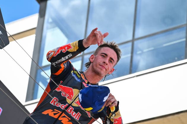 MOTO - MOTO GP - HUNGARY GRAND PRIX 2026 ACOSTA Pedro (spa), Red Bull KTM Factory Racing, KTM RC16, portrait celebrates his second place during the 2026 MotoGP Grand Prix of Hungary , on Balaton Park circuit, from June 5 to 7, in Hungary - Balaton ParkHungary  Copyright: xGIGIxSOLDANOx