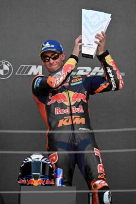 MOTO - MOTO GP - HUNGARY GRAND PRIX 2026 ACOSTA Pedro (spa), Red Bull KTM Factory Racing, KTM RC16, portrait celebrates his second place during the 2026 MotoGP Grand Prix of Hungary , on Balaton Park circuit, from June 5 to 7, in Hungary - Balaton ParkHungary  Copyright: xGIGIxSOLDANOx