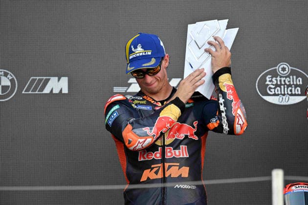 MOTO - MOTO GP - HUNGARY GRAND PRIX 2026 ACOSTA Pedro (spa), Red Bull KTM Factory Racing, KTM RC16, portrait celebrates his second place during the 2026 MotoGP Grand Prix of Hungary , on Balaton Park circuit, from June 5 to 7, in Hungary - Balaton ParkHungary  Copyright: xGIGIxSOLDANOx