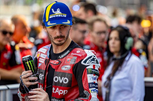 MotoGP of Hungary - Race Number 63 Ducati Lenovo Team rider Francesco Bagnaia celebrates finishing third in the race at the 2026 Grand Prix of Hungary. Balatonfokajar Balatonfokajar Hungary  Copyright: xStephenxBlackberryx originalFilename:blackberry-2026gran260607_npuN6.jpg