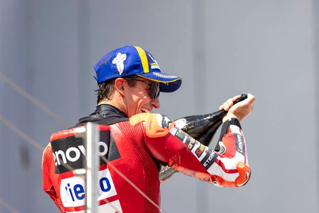 MotoGP of Hungary - Race Number 93 Ducati Lenovo Team rider Marc Marquez celebrates winning the race at the 2026 Grand Prix of Hungary on Month Day, Year . Balatonfokajar Balatonfokajar Hungary  Copyright: xStephenxBlackberryx originalFilename:blackberry-2026gran260607_npzyO.jpg
