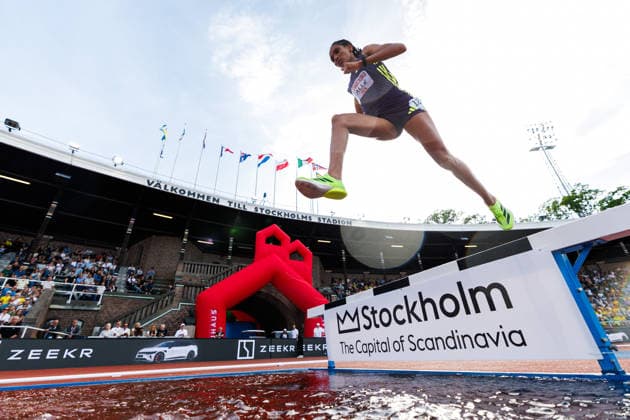 260607 Alemnat Walle of Ethiopia competes in the women s 3000 meter steeplechase during Bauhaus-galan, part of the Diamond League series, June 7, 2026 in Stockholm. Photo: Maxim Thore BILDBYRAN kod MT MT1057 friidrott athletics friidrett diamond league bauhaus-galan bbeng stockholm dam
