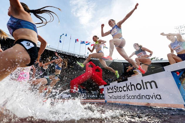 260607 Juliane Hvid of Denmark competes in the women s 3000 meter steeplechase during Bauhaus-galan, part of the Diamond League series, June 7, 2026 in Stockholm. Photo: Maxim Thore BILDBYRAN kod MT MT1057 friidrott athletics friidrett diamond league bauhaus-galan bbeng stockholm dam