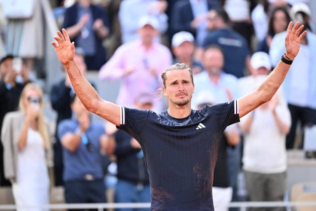 2026 French Open (Roland-Garros) - Men s singles final PARIS, FRANCE - JUNE 07: Germany s Alexander Zverev celebrates after winning men s final singles match against Italy s Flavio Cobolli (not seen) on day 15 of the French Open tennis tournament on Court Philippe-Chatrier at the Roland-Garros Complex in Paris on June 7, 2026. Mustafa Yalçin Anadolu Paris France. Editorial use only. Please get in touch for any other usage.  Copyright: x2026xAnadoluxMustafaxYalcÄ±nx
