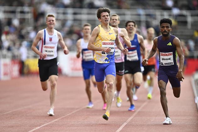 STOCKHOLM, SWEDEN 20260607 Yohannes Kiflay wins the men s national 1500m race during Sunday s Bauhaus gala at Stockholm Stadium. STOCKHOLM SWEDEN x10430x