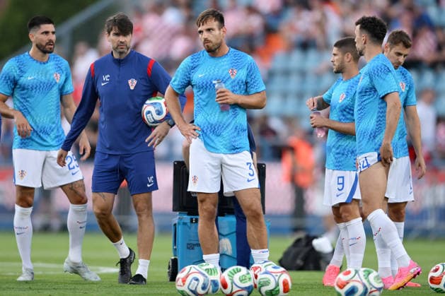 Croatia v Slovenia - International Friendly, Länderspiel, Nationalmannschaft Martin Erlic, Vedran Corluka, Marin Pongracic, Andrej Kramaric and Ivan Perisic warms up prior to the international friendly match between Croatia and Slovenia at Stadium Varteks on June 7, 2026 in Varazdin, Croatia.  IgorxSoban PIXSELL