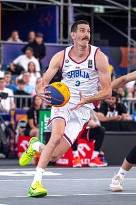 Warszawa 07.06.2026. 3x3 Basketball World Cup Day 7 in Warsaw, Poland. Serbia - Latvia match --- Mistrzostwa Swiata w koszykowce 3x3 Dzien 7 w Warszawie. Mecz Serbia - Lotwa Persons Shown : Strahinja Stojacic Fot. Kai Taller Arena Akcji NEWSPIX.PL --- newspix.pl 