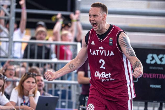 Warszawa 07.06.2026. 3x3 Basketball World Cup Day 7 in Warsaw, Poland. Serbia - Latvia match --- Mistrzostwa Swiata w koszykowce 3x3 Dzien 7 w Warszawie. Mecz Serbia - Lotwa Persons Shown : Karlis Lasmanis Fot. Kai Taller Arena Akcji NEWSPIX.PL --- newspix.pl 