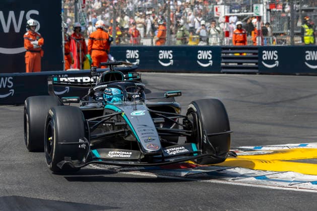 RECORD DATE NOT STATED 7th June 2026: Circuit de Monaco, Monaco: Formula One Monaco Grand Prix, Race Day; George Russell in his Mercedes-AMG Petronas F1 Team Mercedes F1 W17 Mercedes-AMG F1 M17 TimxWilliams