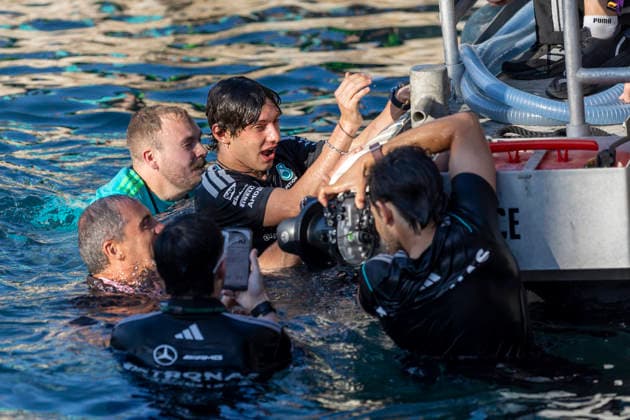 RECORD DATE NOT STATED 7th June 2026: Circuit de Monaco, Monaco: Formula One Monaco Grand Prix, Race Day; Mercedes-AMG Petronas F1 Team driver Kimi Antonelli after jumping in th sea after winning of the 2026 Monaco Grand Prix TimxWilliams