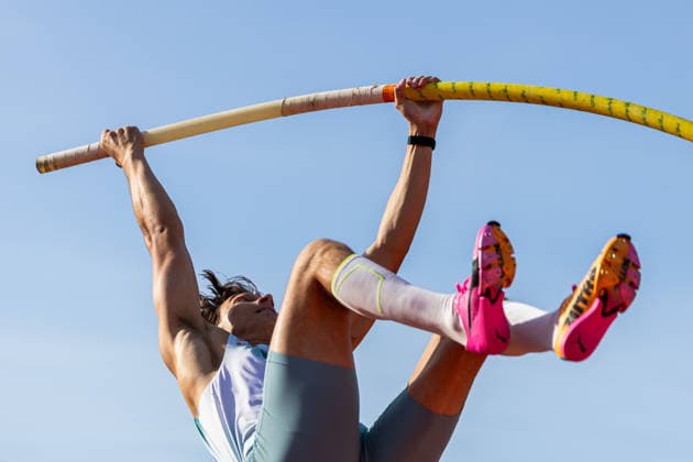 260607 Armand Duplantis of Sweden competes in the men s pole vault during Bauhaus-galan, part of the Diamond League series, June 7, 2026 in Stockholm. Photo: Maxim ThorÃ BILDBYRAN kod MT MT1057 friidrott athletics friidrett diamond league bauhaus-galan bbeng Stockholm