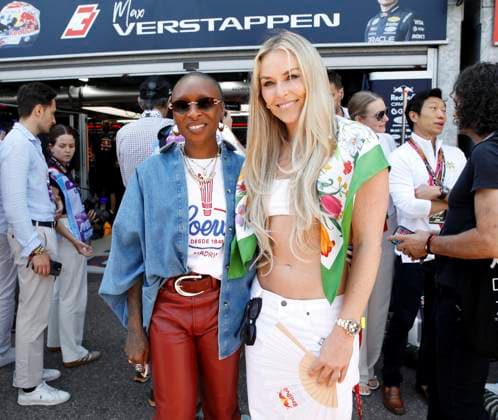 83e grand prix de Monaco PHOTOPQR NICE MATIN Dylan Meiffret ; Monaco ; 07 06 2026 ; People dans les stands avant le 83e grand prix de Monaco ICI : Cynthia Erivo et Lindsey Vonn Monaco Formula 1 Grand Prix, on June 7, 2026. Monaco France  Copyright: xPHOTOPQR NICExMATIN MAXPPPxDylanxMeiffretx 20260607NIM3475 20260607NIM3475