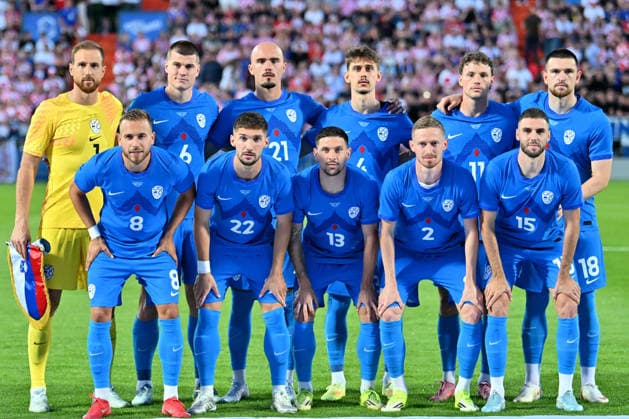 VARAZDIN, CROATIA - JUNE 07: Team Slovenia before the International men’s football Friendly match between Croatia and Slovenia at Stadium Varteks, Varazdin on June 07, 2026 in Varazdin, Croatia. (Photo by Igor Kupljenik Sports Press Photo).  Copyright: xIgorxKupljenikx xSPPx Sportspressphoto_SPR163040