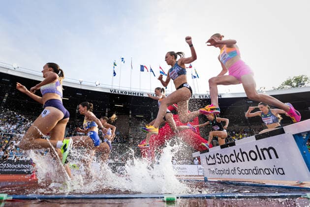 260607 Lexy Halladay-Lowry of the United States competes in the women™s 3000 meter steeplechase during Bauhaus-galan, part of the Diamond League series, June 7, 2026 in Stockholm. Photo: Maxim ThorÃ BILDBYRAN kod MT MT1057 friidrott athletics friidrett diamond league bauhaus-galan bbeng Stockholm