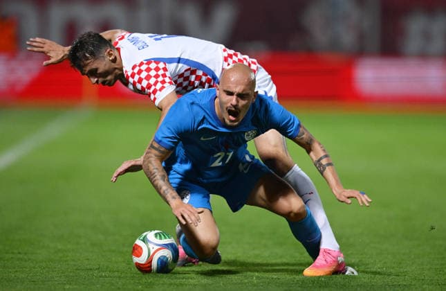 Croatia v Slovenia - International Friendly, Länderspiel, Nationalmannschaft Ante Budimir of Croatia and Vanja Drkusic of Slovenia battles for the ball during the international friendly match between Croatia and Slovenia at Stadium Varteks on June 7, 2026 in Varazdin, Croatia.  IgorxSoban PIXSELL