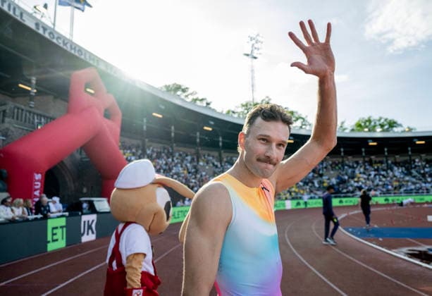 STOCKHOLM, SVERIGE 20260607 Kurtis Marschall, Australien, vinner herrarnas stavhopp under söndagens Diamond League-gala (Bauhaus-galan) pa Stockholms stadion. STOCKHOLM SVERIGE x10430x