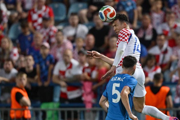 Croatia v Slovenia - International Friendly, Länderspiel, Nationalmannschaft Ivan Perisic jump for a header during the international friendly match between Croatia and Slovenia at Stadium Varteks on June 7, 2026 in Varazdin, Croatia.  IgorxSoban PIXSELL