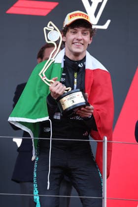 07.06.2026, xrarjax, Motorsport FIA Formel 1, Großer Preis von Monaco 2025 v.l. Siegerehrung Podium Andrea Kimi Antonelli (Mercedes AMG Petronas) Startnummer 12 (FIA REGULATIONS PROHIBIT ANY USE OF PHOTOGRAPHS as IMAGE SEQUENCES and or QUASI-VIDEO) Monte Carlo