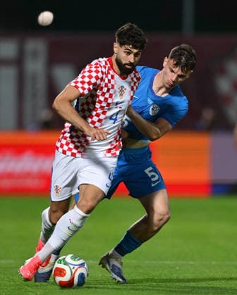 Croatia v Slovenia - International Friendly, Länderspiel, Nationalmannschaft Josko Gvardiol of Croatia and Srdjan Kuzmic of Slovenia competes for the ball during the international friendly match between Croatia and Slovenia at Stadium Varteks on June 7, 2026 in Varazdin, Croatia.  IgorxSoban PIXSELL