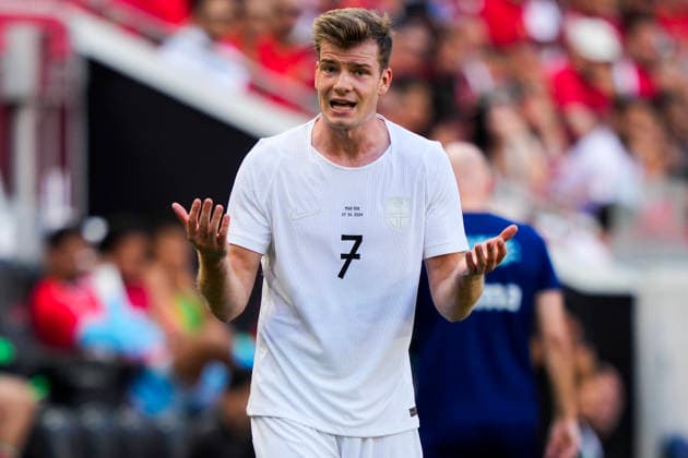 Football World Cup 2026 Harrison, New Jersey, USA 20260607 Norways Alexander Sorloth during the international football match between Norway and Morocco at Sports Illustrated Stadium Photo Fredrik Varfjell NTB Harrison, New Jersey USA EDITORIAL USE ONLY RESTRICTED USE FOR BETTING COMPANIES  Copyright: xFredrikxVarfjellx xNTBx