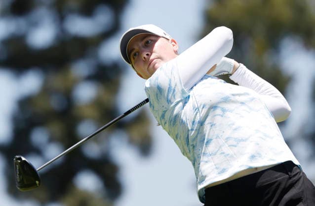 Jennifer Kupcho tees off on the 2nd hole during the final round of the 81st Women s U.S. Open golf championship at the Riviera Country Club in Pacific Palisades, California, on Sunday, June 7, 2026.  GLP20260607949 CAROLINExBREHMAN