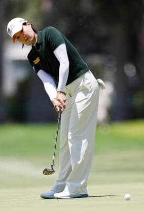 In Gee Chun of South Korea putts on the 3rd hole during the final round of the 81st Women s U.S. Open golf championship at the Riviera Country Club in Pacific Palisades, California, on Sunday, June 7, 2026.  GLP20260607955 CAROLINExBREHMAN