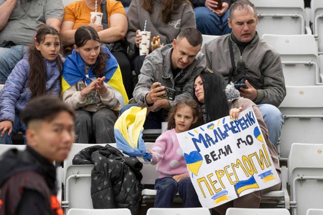 national team, Nationalteam Test Match: Denmark - Ukraine Ukraine s fans in the stands during the football national match between Denmark and Ukraine at Odense Stadium on Sunday, June 7, 2026. (Photo: Bo Amstrup Ritzau Scanpix) , Odense Denmark Mors