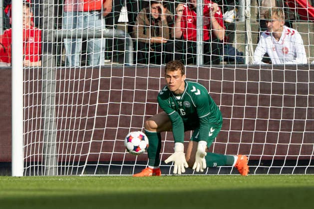 national team, Nationalteam test match: Denmark - Ukraine Denmark s goalkeeper Mads Hermansen in action during the football international match, Länderspiel, Nationalmannschaft between Denmark and Ukraine at Odense Stadium on Sunday, June 7, 2026. (Photo: Bo Amstrup Ritzau Scanpix) , Odense Denmark Mors