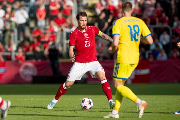 national team, Nationalteam test match: Denmark - Ukraine Denmark s Pierre Emile Hoejbjerg in action with Ukraine s Oleh Ocheretko during the international football match between Denmark and Ukraine at Odense Stadium on Sunday, June 7, 2026. (Photo: Bo Amstrup Ritzau Scanpix) , Odense Denmark Mors