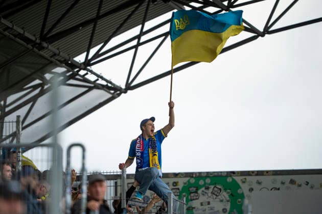 national team, Nationalteam Test Match: Denmark - Ukraine Ukraine s fans in the stands during the football international match, Länderspiel, Nationalmannschaft between Denmark and Ukraine at Odense Stadium on Sunday, June 7, 2026. (Photo: Bo Amstrup Ritzau Scanpix) , Odense Denmark Mors