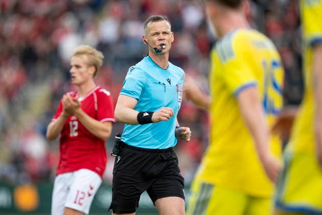 national team, Nationalteam test match: Denmark - Ukraine Referee Sigurd Kringstad during the football international match, Länderspiel, Nationalmannschaft between Denmark and Ukraine at Odense Stadium on Sunday, June 7, 2026. (Photo: Bo Amstrup Ritzau Scanpix) , Odense Denmark Mors