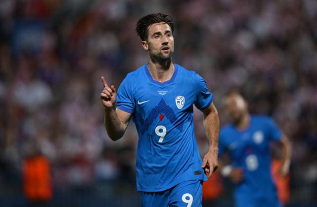 Croatia v Slovenia - International Friendly, Länderspiel, Nationalmannschaft Andraz Sporar of Slovenia celebrate after scores a goal for 1:1 during the international friendly match between Croatia and Slovenia at Stadium Varteks on June 7, 2026 in Varazdin, Croatia.  IgorxSoban PIXSELL