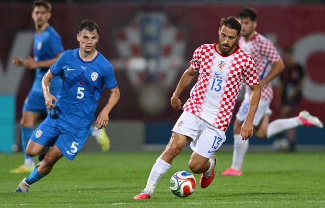 Croatia v Slovenia - International Friendly, Länderspiel, Nationalmannschaft Nikola Vlasic of Croatia runs with the ball during the international friendly match between Croatia and Slovenia at Stadium Varteks on June 7, 2026 in Varazdin, Croatia.  IgorxSoban PIXSELL