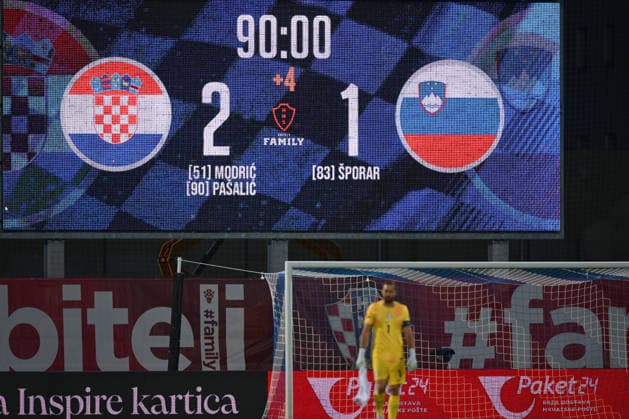 Croatia v Slovenia - International Friendly, Länderspiel, Nationalmannschaft Score on the scoreboard at the end of the international friendly match between Croatia and Slovenia at Stadium Varteks on June 7, 2026 in Varazdin, Croatia.  IgorxSoban PIXSELL