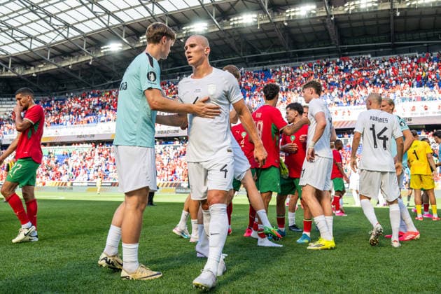260607 Leo ostigard of Norway after the International Friendly, Länderspiel, Nationalmannschaft football match between Morocco and Norway ahead of the FIFA World Cup, WM, Weltmeisterschaft, Fussball 2026 on June 7, 2026 in New Jersey. Photo: Vegard Grott BILDBYRAN kod VG VG0943 bbeng fotboll football soccer fotball fifa world cup vm fotball-vm precamp pre-camp träningslandskamp privatlandskamp landskamp international friendly norge norway marocko morocco marokko