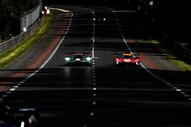 24 HEURES DU MANS 2026 - TEST DAY 50 FUOCO Antonio (ita), NIELSEN Nicklas (dnk), MOLINA Miguel (spa), Ferrari AF Corse, Ferrari 499P 50, Hypercar, 009 RIBERAS Alex (esp), SORENSEN Marco (dnk), DE ANGELIS Roman (can), Aston Martin THOR Team, Aston Martin Valkyrie 009, Hypercar, action during the Test Day of the 24 Hours of Le Mans 2026, 3rd round of the 2026 FIA World Endurance Championship, on June 7, 2026 on the Circuit des 24 Heures du Mans in Le Mans, France - Le MansFrance  Copyright: xCharlyxLopezx