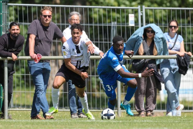 Fussball - Aufstiegsspiel RL SW - FC Eddersheim - FK 03 Pirmasens - 07.06.26, ANGEL ARTHEE (FCE), ELIAKIM-MBILA KUKANDA (FKP), -