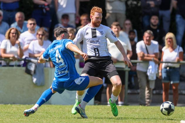 Fussball - Aufstiegsspiel RL SW - FC Eddersheim - FK 03 Pirmasens - 07.06.26, MICHAEL MÜLLER (FKP), NILS FISCHER (FCE), -