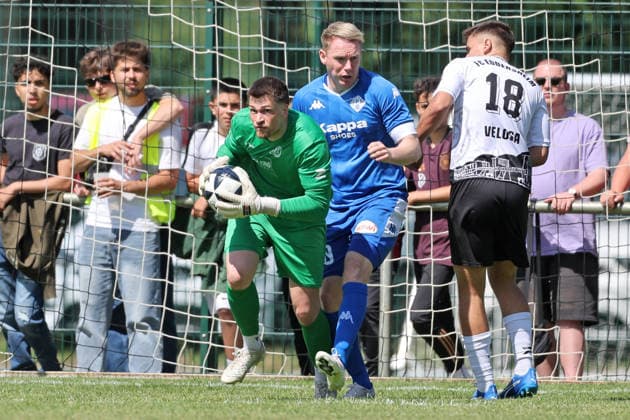 Fussball - Aufstiegsspiel RL SW - FC Eddersheim - FK 03 Pirmasens - 07.06.26, FELIX KOOB (FCE), MIKE ANDREAS (FKP), PHILIPP VELOSA (FCE), -