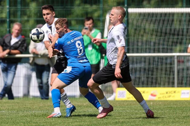 Fussball - Aufstiegsspiel RL SW - FC Eddersheim - FK 03 Pirmasens - 07.06.26, PHILIPP VELOSA (FCE), LUCA EICHHORN (FKP), PATRICK SCHORR (FCE), -
